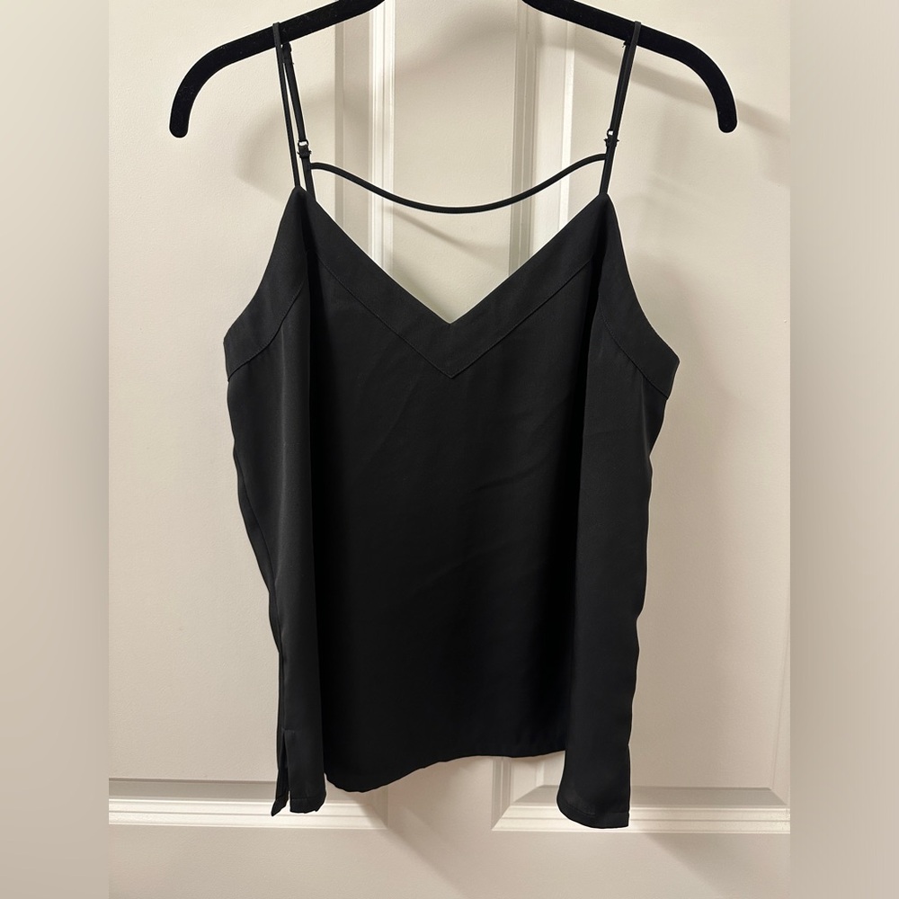 [Express] ✨ Silky Strappy Black Tank